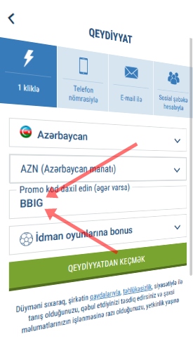 1xbet qeydiyyat forması