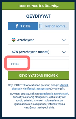 1xbet qeydiyyat forması