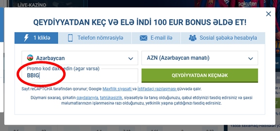 1xbet qeydiyyat forması