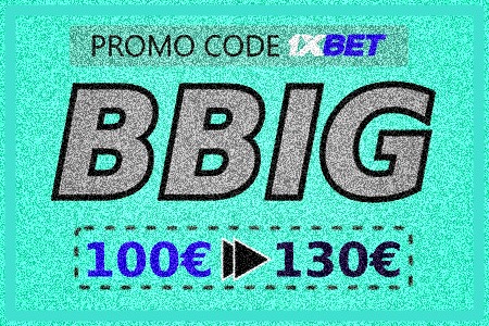 1xBet Rabatt Gutschein Illustration in groß