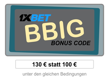 1xBet Ersteinzahlungsbonus Illustration in groß