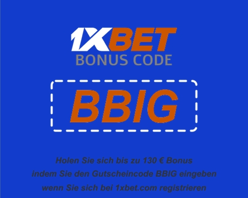 Ein Bonuscode für 1xBet Illustration in groß