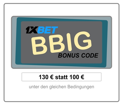 1xBet Bonus auf das Spielerkonto Illustration in groß