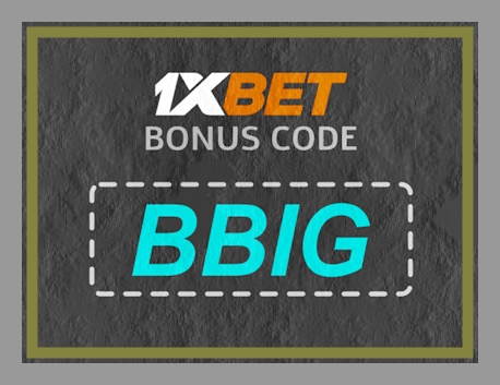 Illustration of 1xbet bonus code in big format