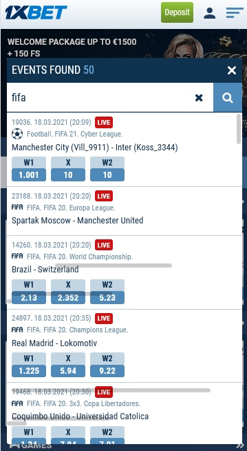 Illustration of 1xbet Russian version in big format