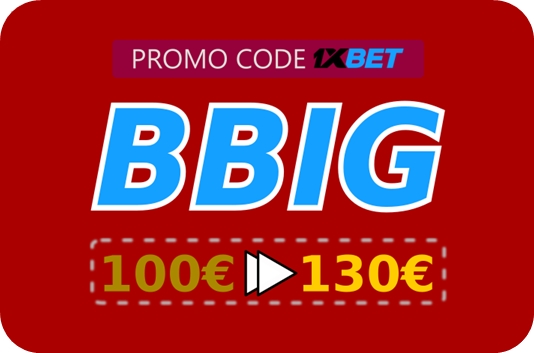 Illustration of 1xbet bonus codes in big format