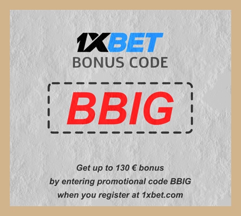 Illustration of 1xbet active promo code in big format