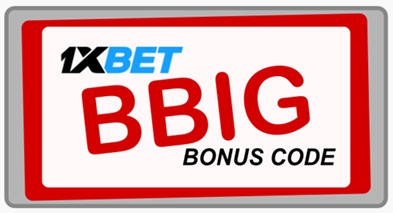 Illustration of A valid 1xbet promotional code in big format