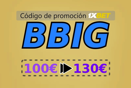 Ilustración de 1xbet código en grande