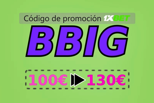 Ilustración de 1xbet código de cupón móvil en grande