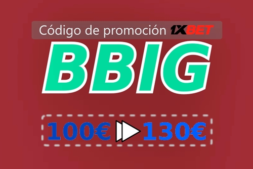 Ilustración de código de cupón 1xbet del día en grande