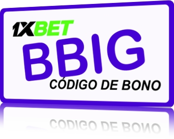 Ilustración de código promocional apuesta 1xbet en grande