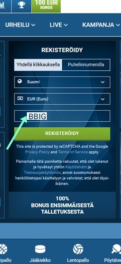 1xbet rekisteröintilomake