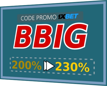 Illustration de 1xbet code en grand