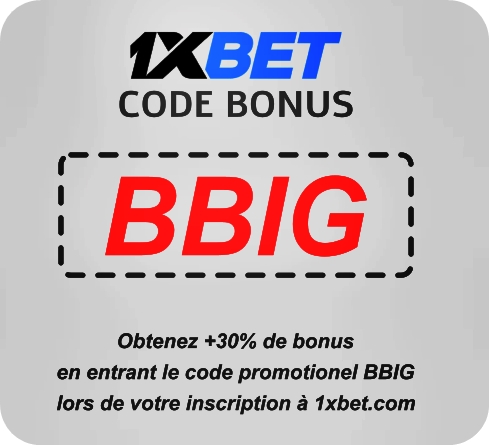 Illustration de 1xbet promo code à l’inscription en grand