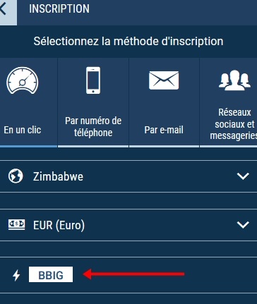 1xbet modulo di registrazione