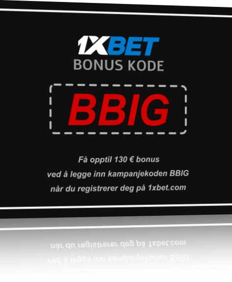 Illustrasjon av 1xbet bonus 100 NOK i stor