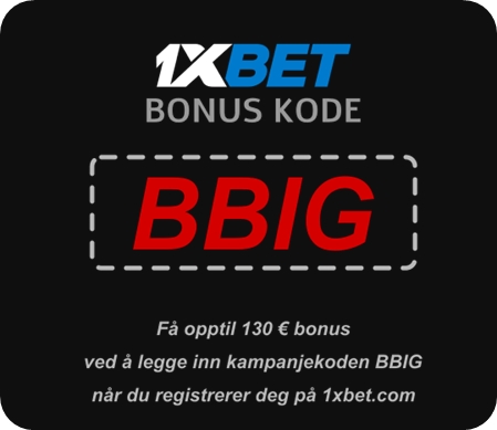 Illustrasjon av bonuskode for 1xbet i stor