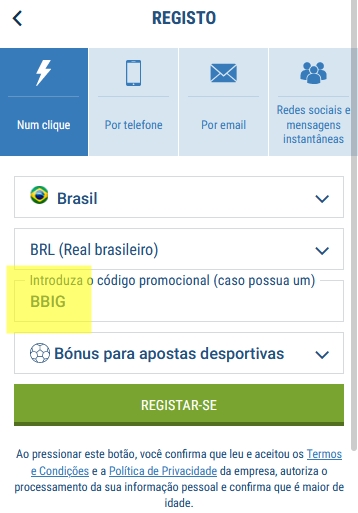 1xbet ficha de inscrição