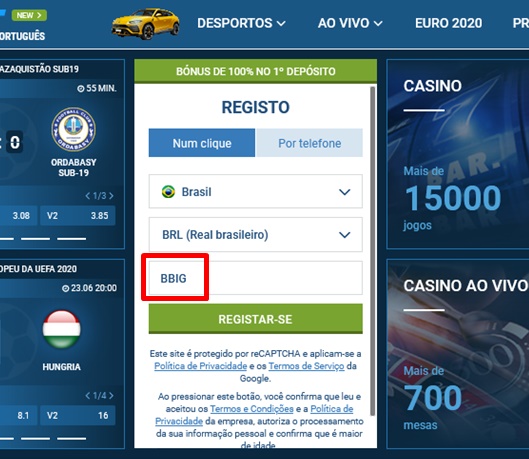 1xbet ficha de inscrição