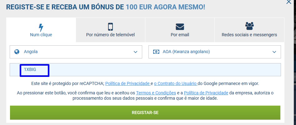 1xbet ficha de inscrição