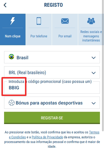 1xbet ficha de inscrição