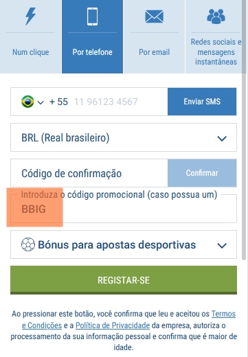 1xbet ficha de inscrição