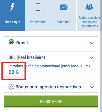 1xbet ficha de inscrição