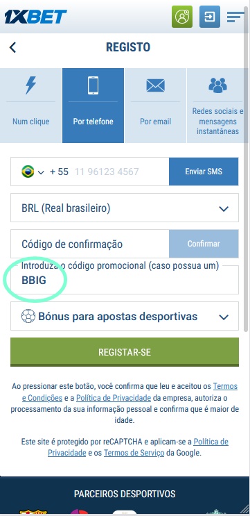 1xbet ficha de inscrição