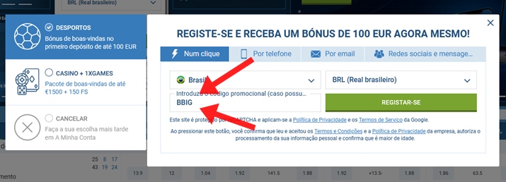 1xbet ficha de inscrição