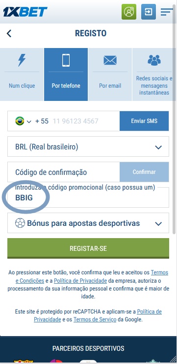 1xbet ficha de inscrição