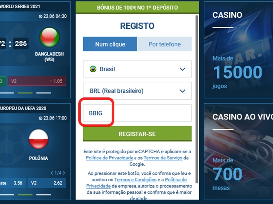 1xbet ficha de inscrição