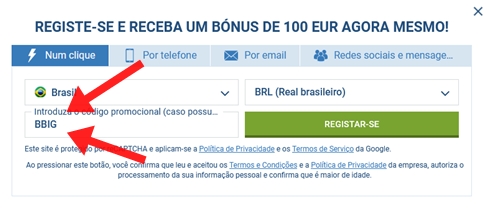 1xbet ficha de inscrição