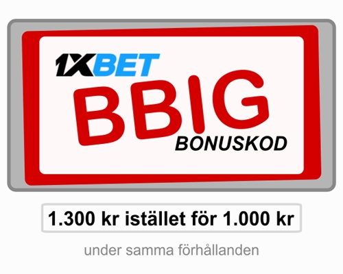 1xbet bonuskod illustration i stort