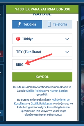 1xbet kayıt formu