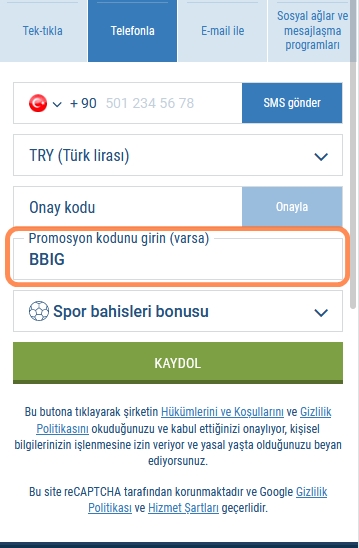 1xbet kayıt formu