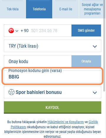 1xbet kayıt formu