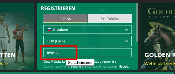 BetWinner Anmeldeformular