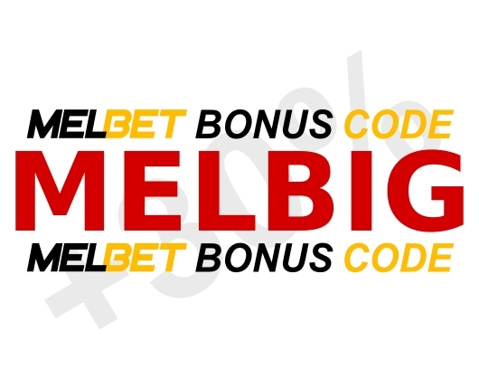 Illustration of Melbet coupon code in big format