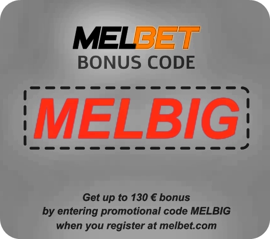 Illustration of Melbet bonus code to get 130€ in big format