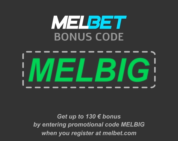 Illustration of Melbet freebet code 2024 in big format