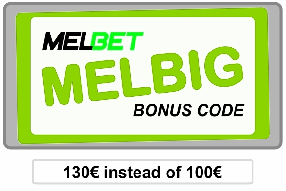 Illustration of Melbet voucher code 2025 in big format