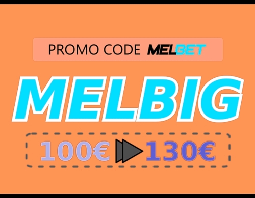 Illustration of Melbet mobile bonus code in big format