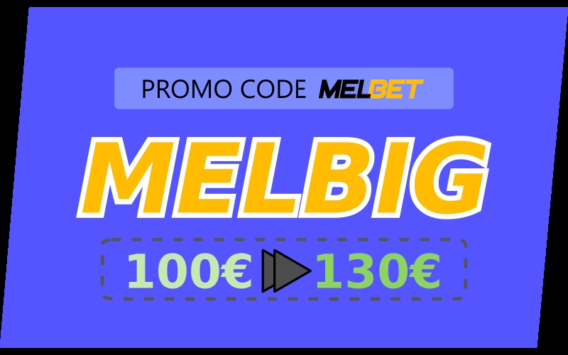 Illustration of Melbet app promo code in big format