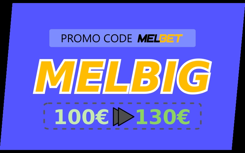 Illustration of Melbet app promo code in big format