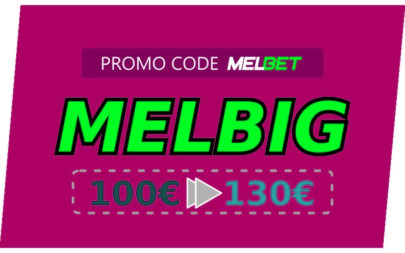 Illustration of Melbet promo code for new players in big format