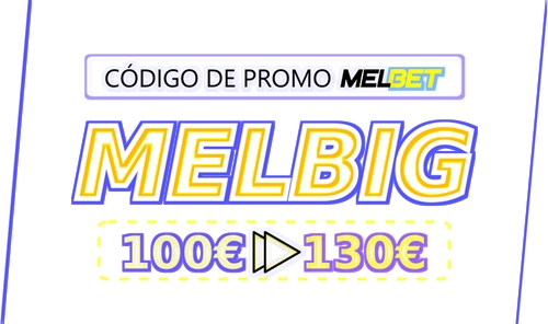 Ilustración de Código de bienvenida de Melbet en formato grande