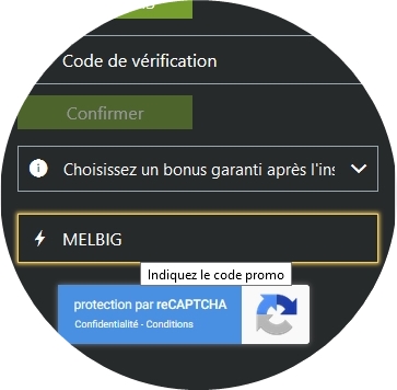 Formulaire d'enregistrement de Melbet