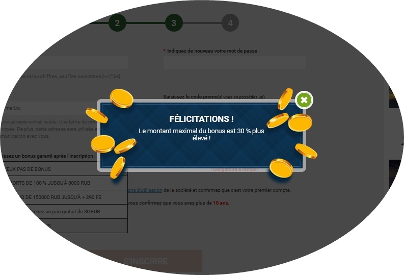 Formulaire d'enregistrement de Melbet