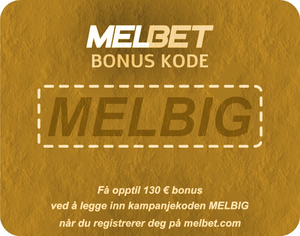 Illustrasjon av Melbet bonuskode for å få 130 € i stort format